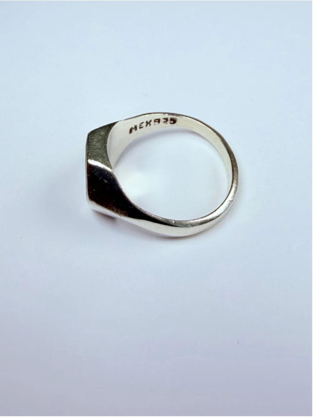 Modernist Tiger Eye Signet Octagon 925 Sterling Silver Streamline Ring Mexico